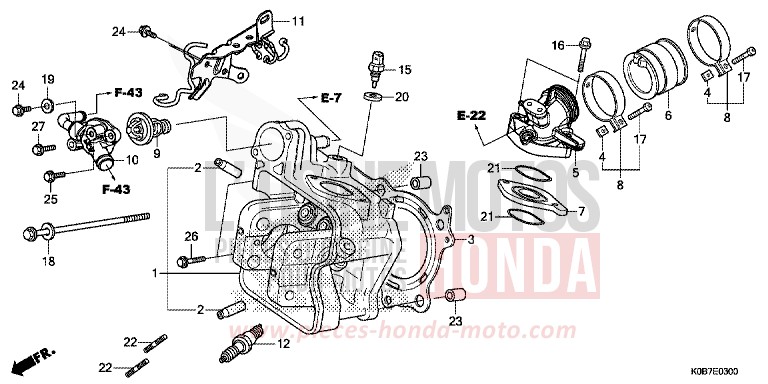 ZYLINDERKOPF von Forza 300 CRESCENT BLUE METALLIC (PB412) von 2019
